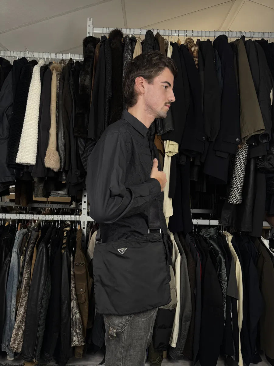 2000s Prada Black Nylon Shoulder Bag prnUSWY 2