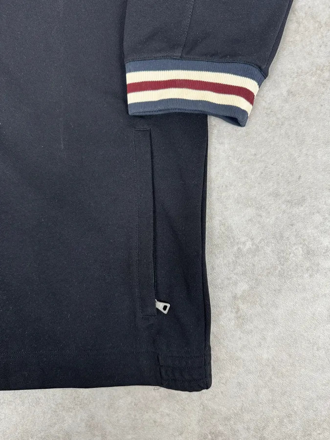 2000s Prada Black Nylon Striped Collar Track Jacket rYhwpYv 7
