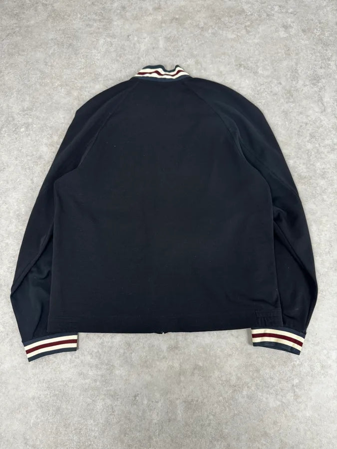 2000s Prada Black Nylon Striped Collar Track Jacket rYhwpYv 3