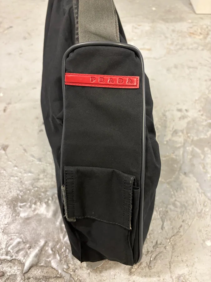 2000s Prada Black Nylon Technical Shoulder Bag (OS) UprIduo 4