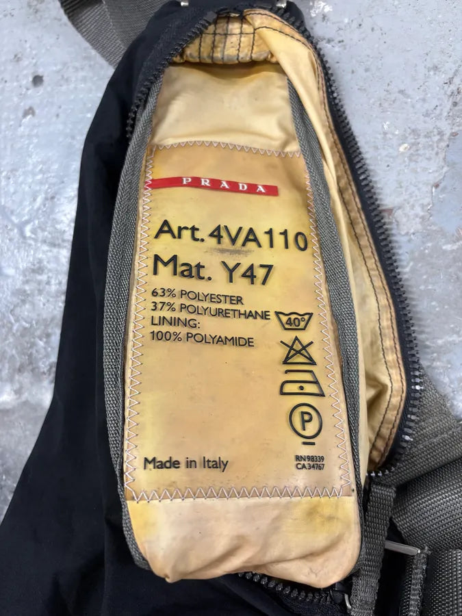 2000s Prada Black Nylon Technical Shoulder Bag (OS) UprIduo 7