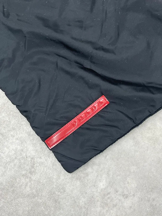 2000s Prada Black Nylon Warm Scarf gVkRxyB 4