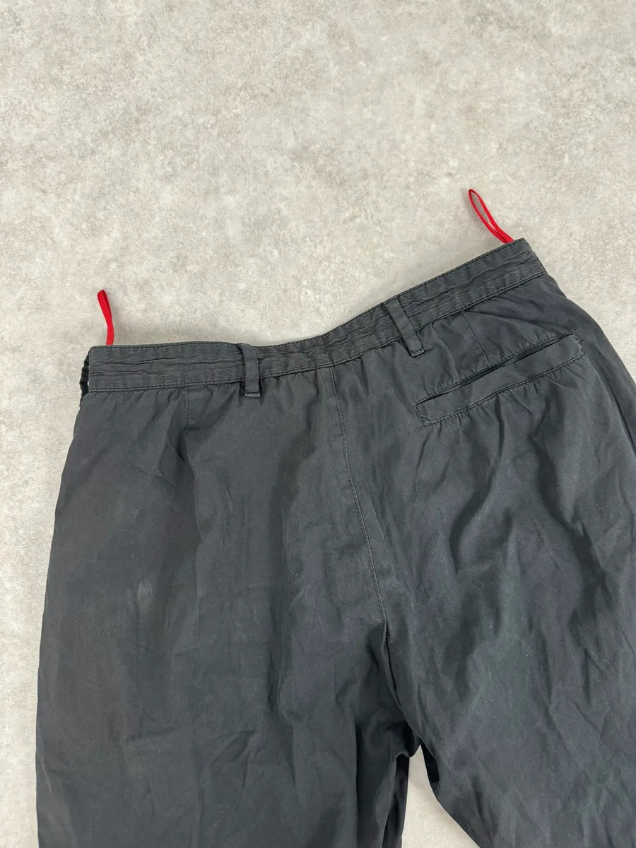 2000s Prada Black Linea Rossa Nylon Zip Pants ZlgYusa 7