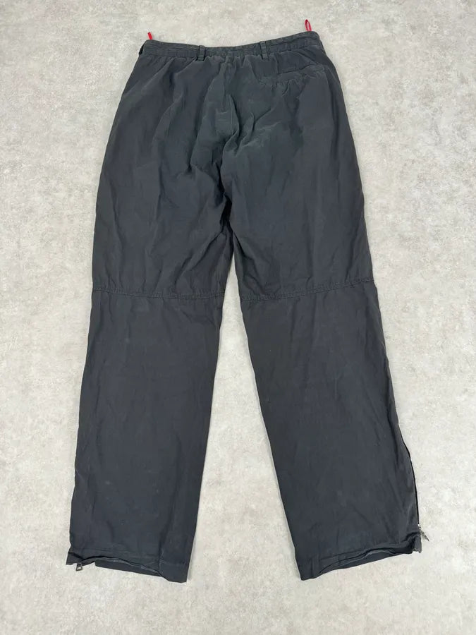 2000s Prada Black Linea Rossa Nylon Zip Pants ZlgYusa 6