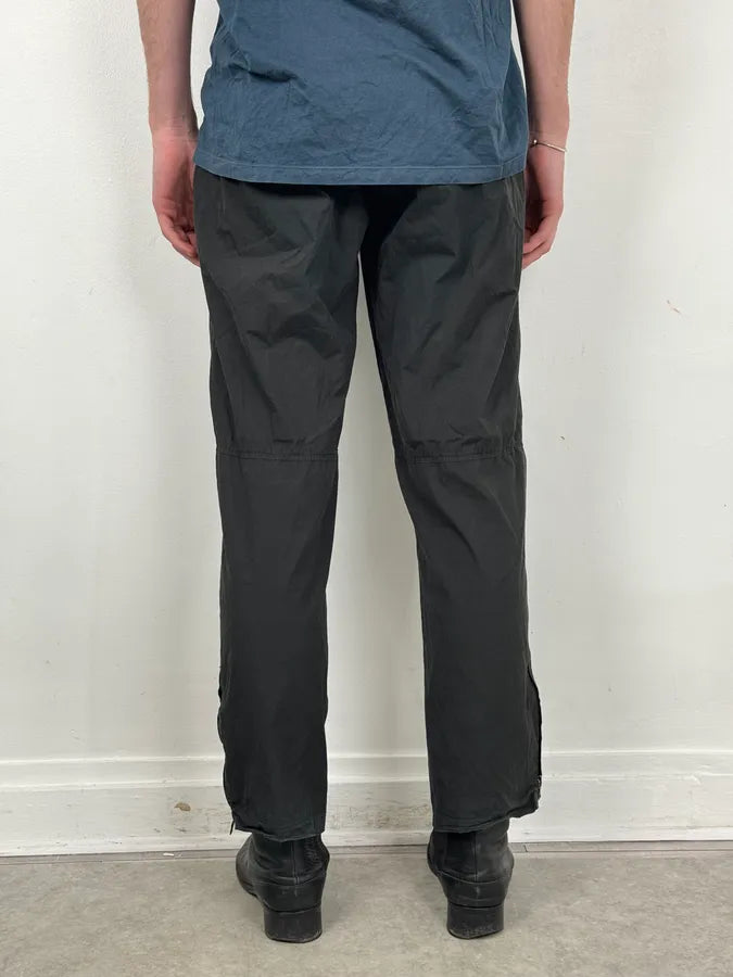 2000s Prada Black Linea Rossa Nylon Zip Pants ZlgYusa 3