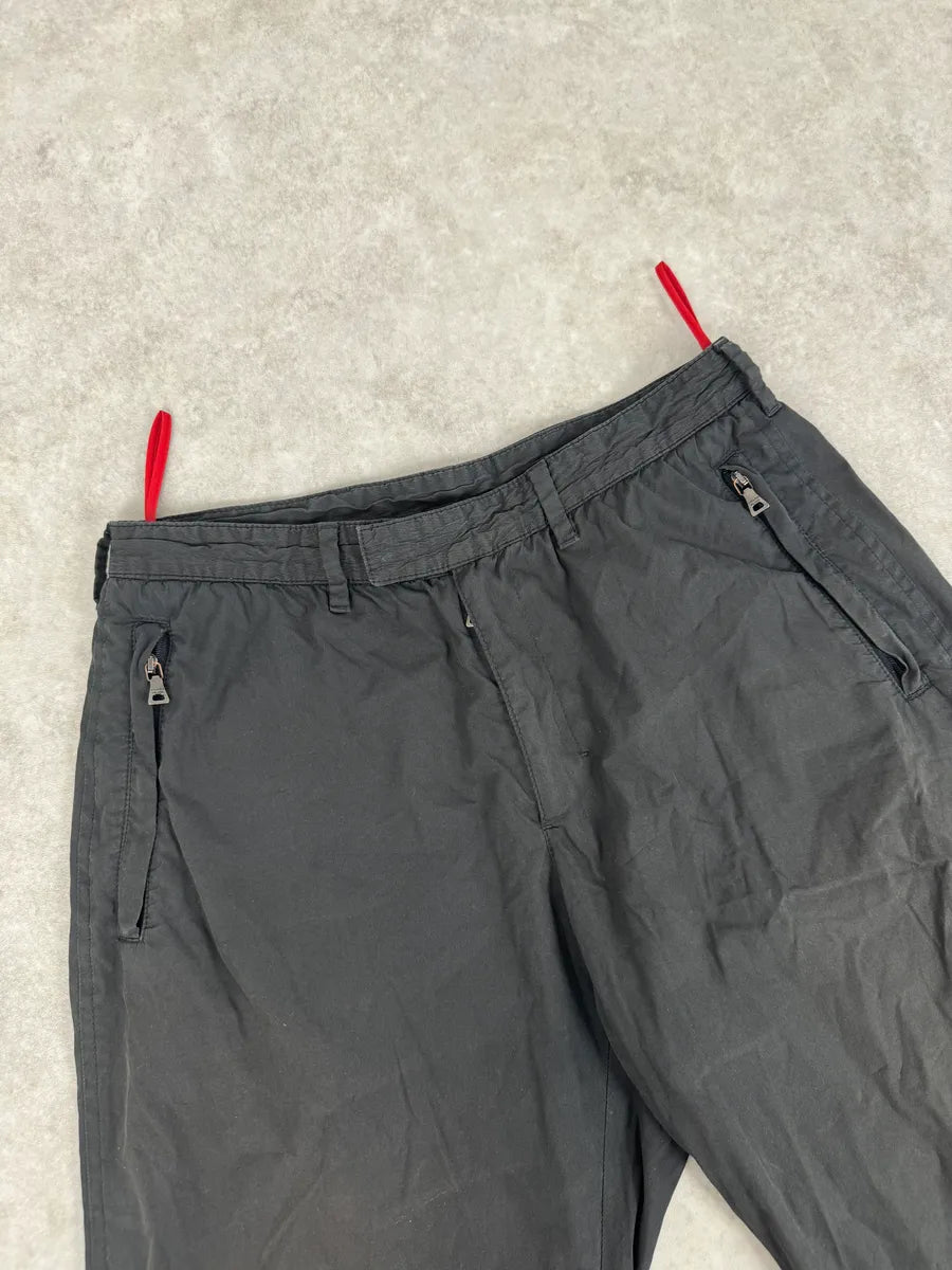 2000s Prada Black Linea Rossa Nylon Zip Pants ZlgYusa 4