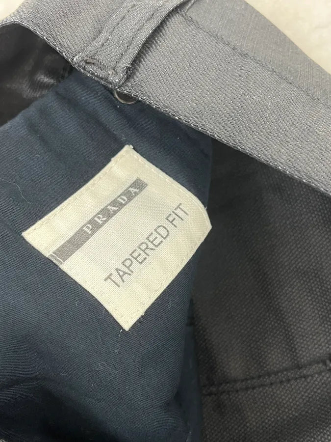 SS2009 Prada Black Obscure Tapered Slim Waxed Effect Denim Jeans dVBRUho 12