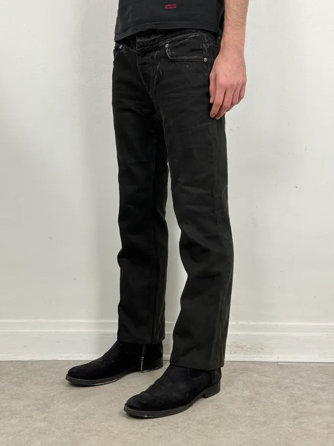 2000s Prada Black Overprint Slim Denim Jeans nPpqEre 2