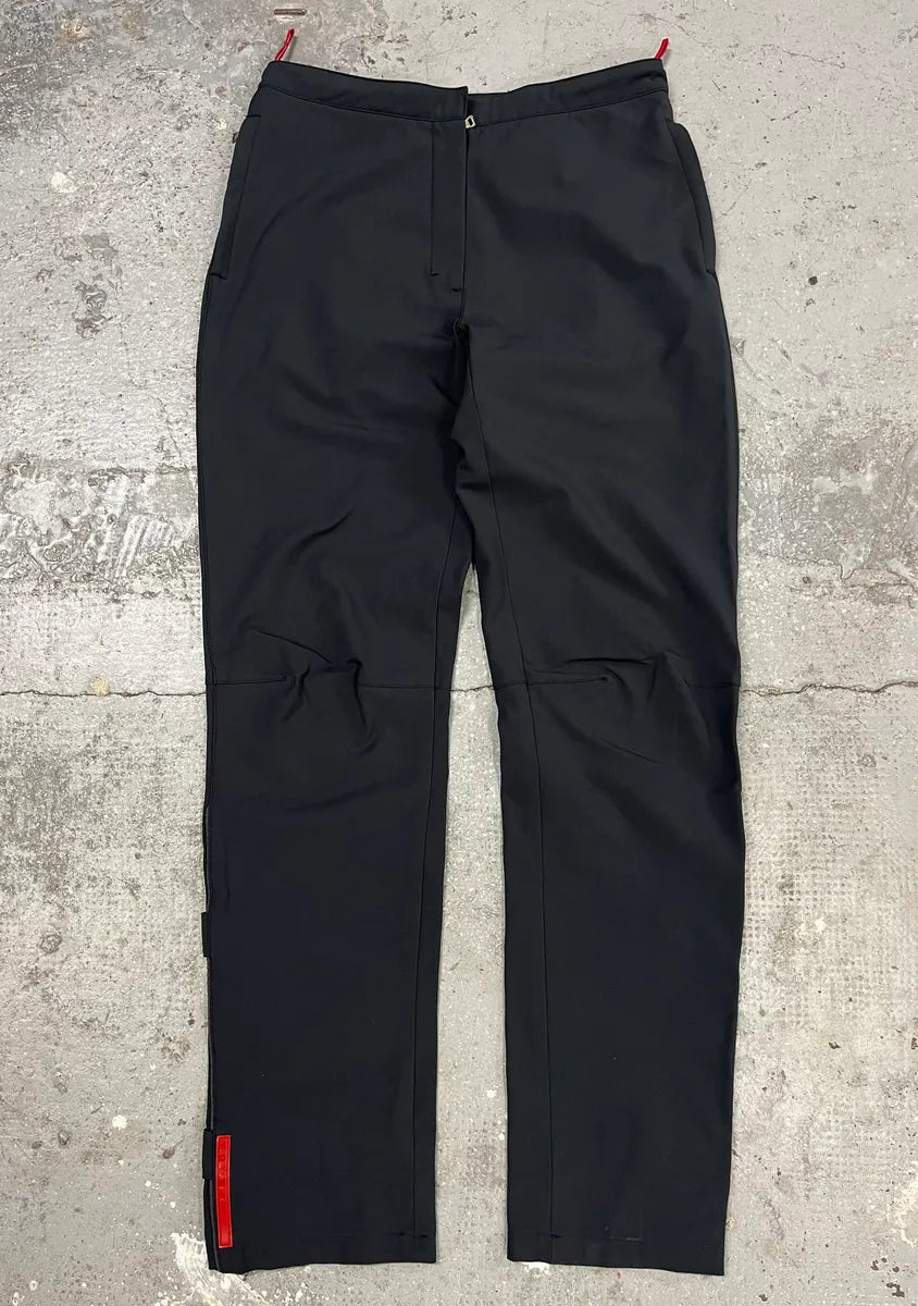 2000s Prada Black Padded Linea Rossa Sport Pants (S) qleiWrm 0