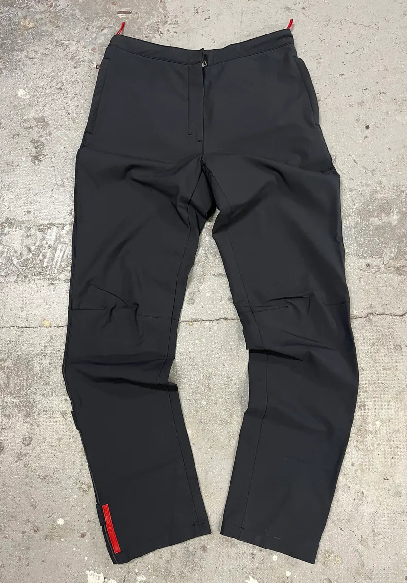 2000s Prada Black Padded Linea Rossa Sport Pants (S) qleiWrm 1