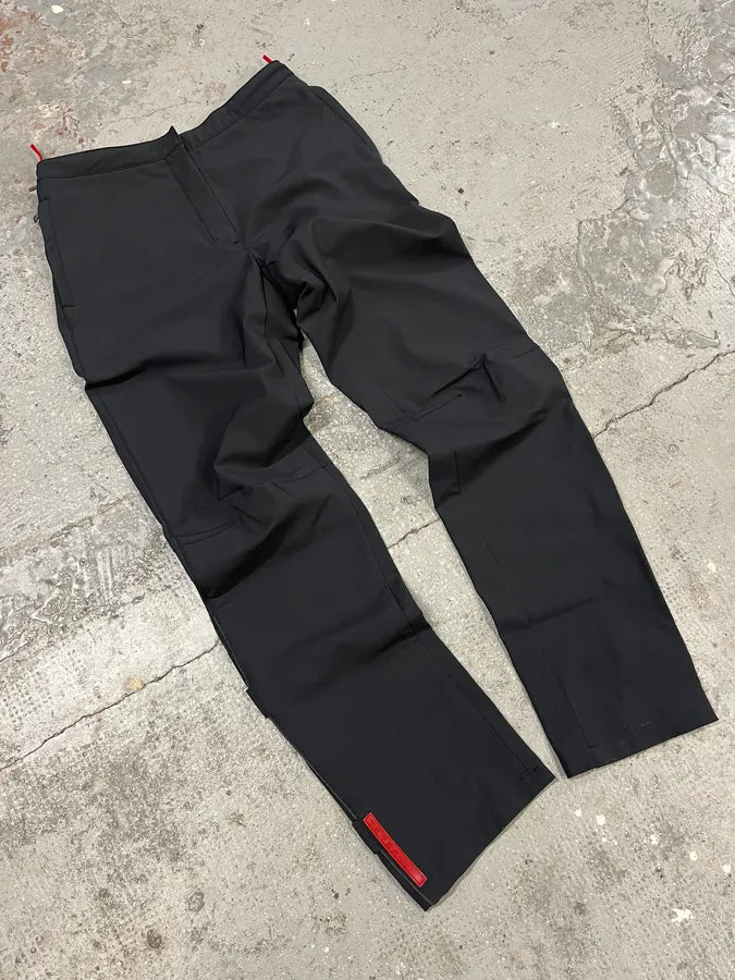 2000s Prada Black Padded Linea Rossa Sport Pants (S) qleiWrm 3