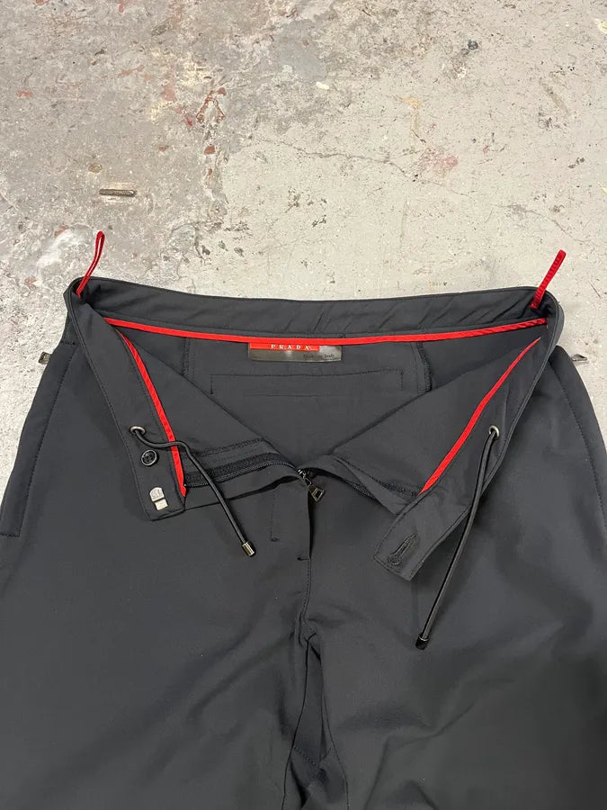2000s Prada Black Padded Linea Rossa Sport Pants (S) qleiWrm 4