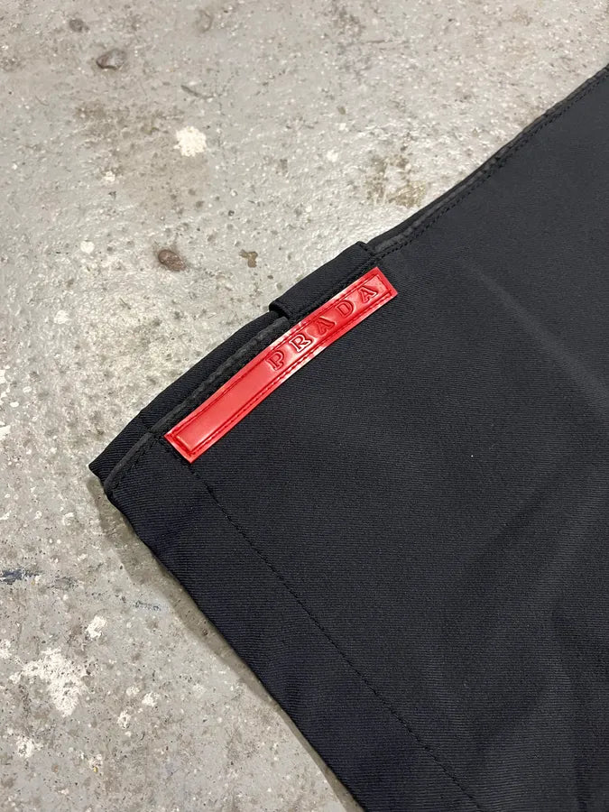 2000s Prada Black Padded Linea Rossa Sport Pants (S) qleiWrm 5