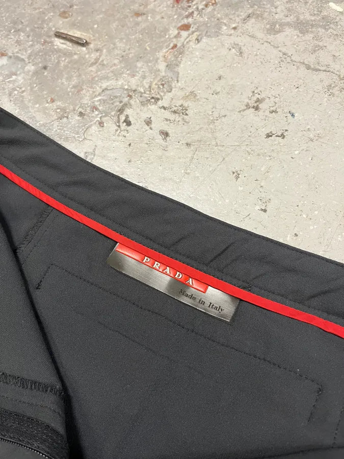 2000s Prada Black Padded Linea Rossa Sport Pants (S) qleiWrm 8