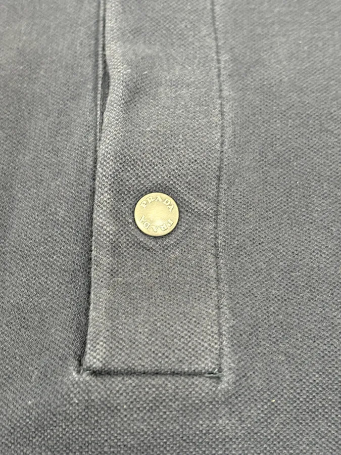 2000s Prada Navy Polo Shirt JyZrfxe 6