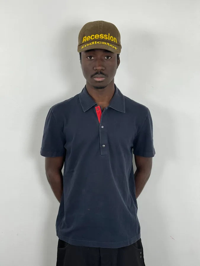 2000s Prada Navy Polo Shirt JyZrfxe 1