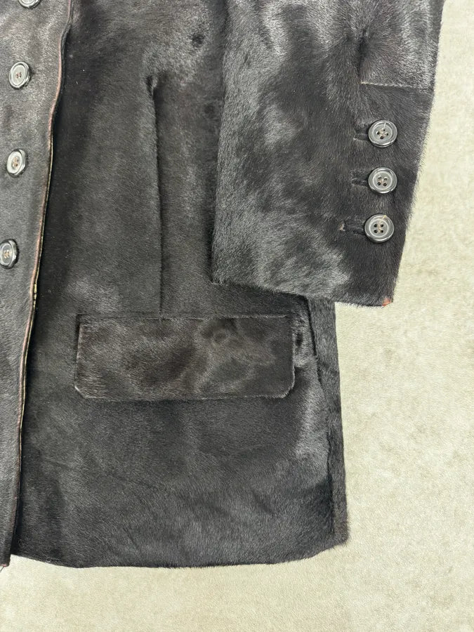 2000s Prada Black Pony Hair Leather Jacket cWvaHrN 7