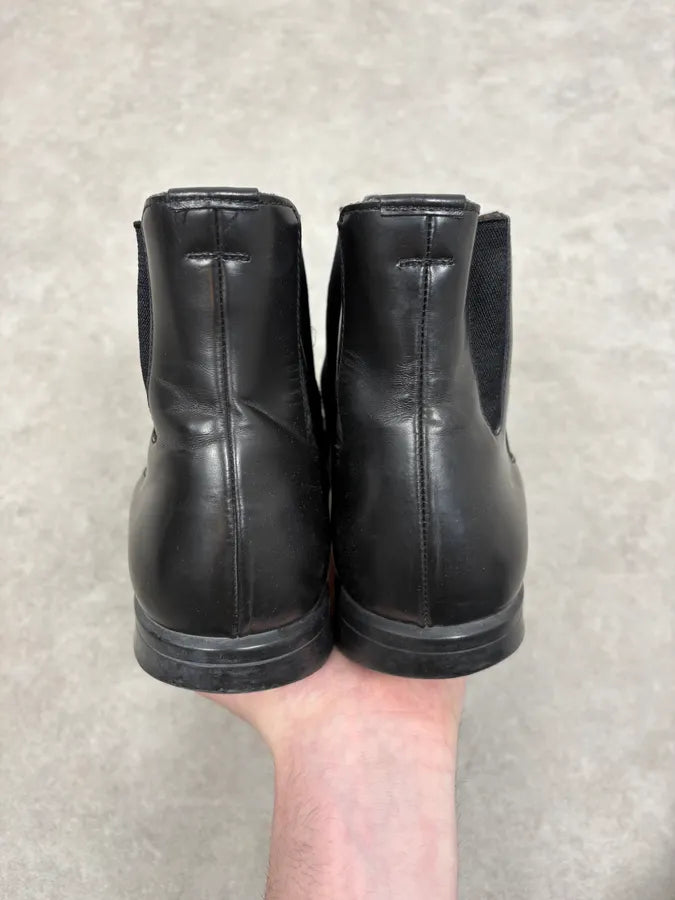 2000s Prada Black Premium Leather Chelsea Boots IESJLZo 6