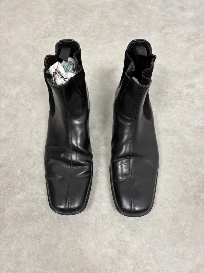 2000s Prada Black Premium Leather Chelsea Boots IESJLZo 1
