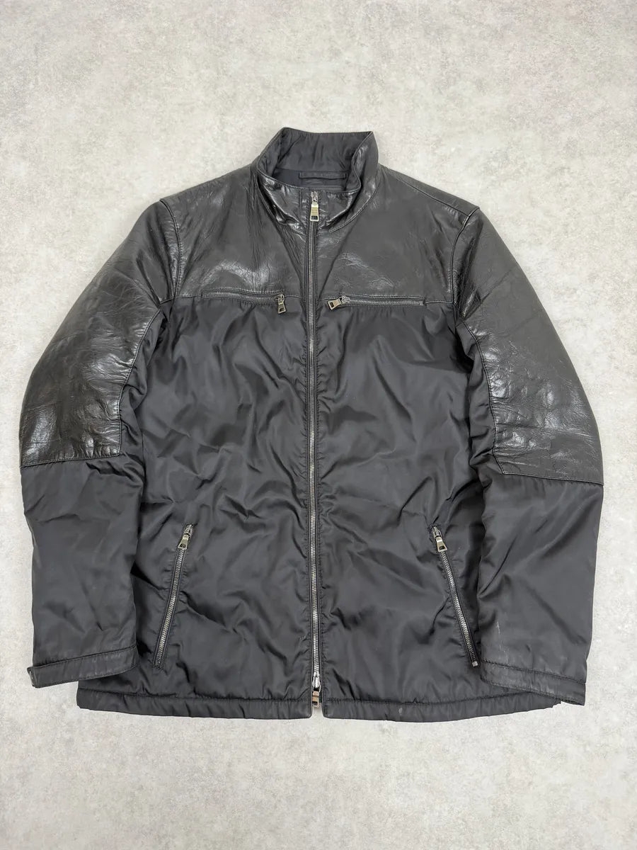 2000s Prada Black Premium Padded Leather Jacket YMjyBSb 0