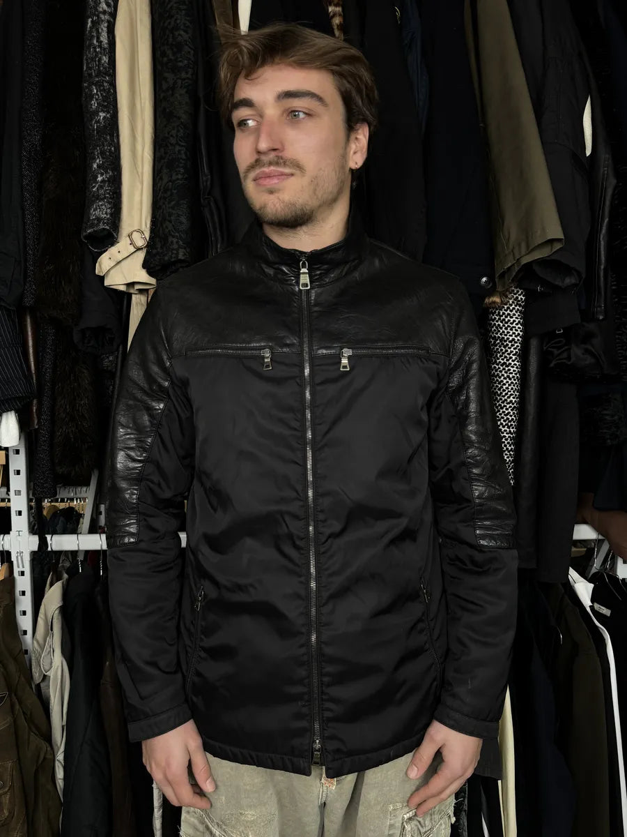 2000s Prada Black Premium Padded Leather Jacket YMjyBSb 1