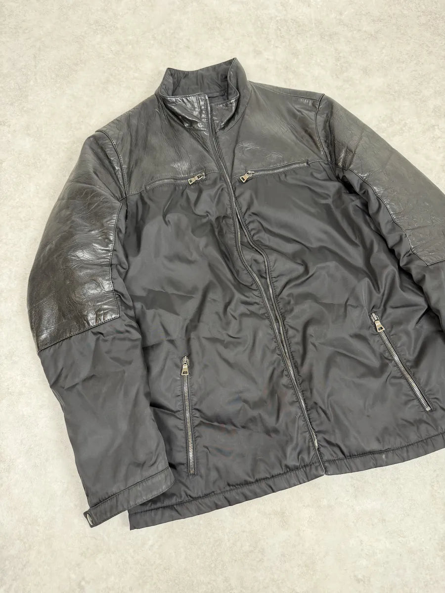 2000s Prada Black Premium Padded Leather Jacket YMjyBSb 3