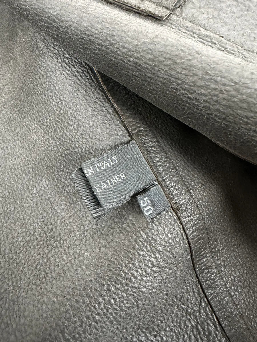 2000s Prada Black Premium Trucker Leather Jacket GDXFBPg 8