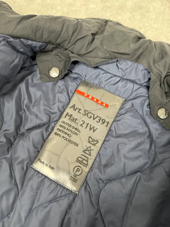 2000s Prada Black Puffer Asymmetrical Jacket vAUbmGI 10