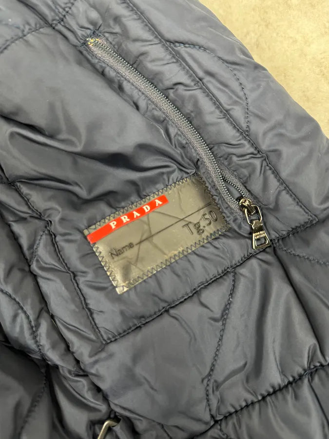 2000s Prada Black Puffer Asymmetrical Jacket vAUbmGI 11