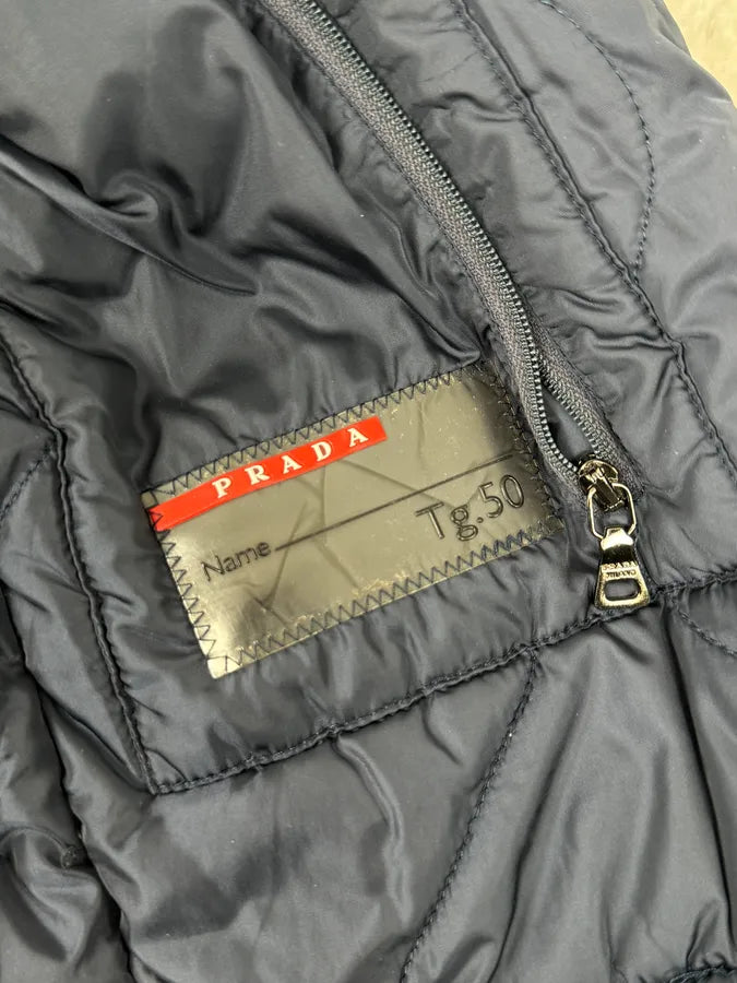 2000s Prada Black Puffer Asymmetrical Jacket vAUbmGI 12