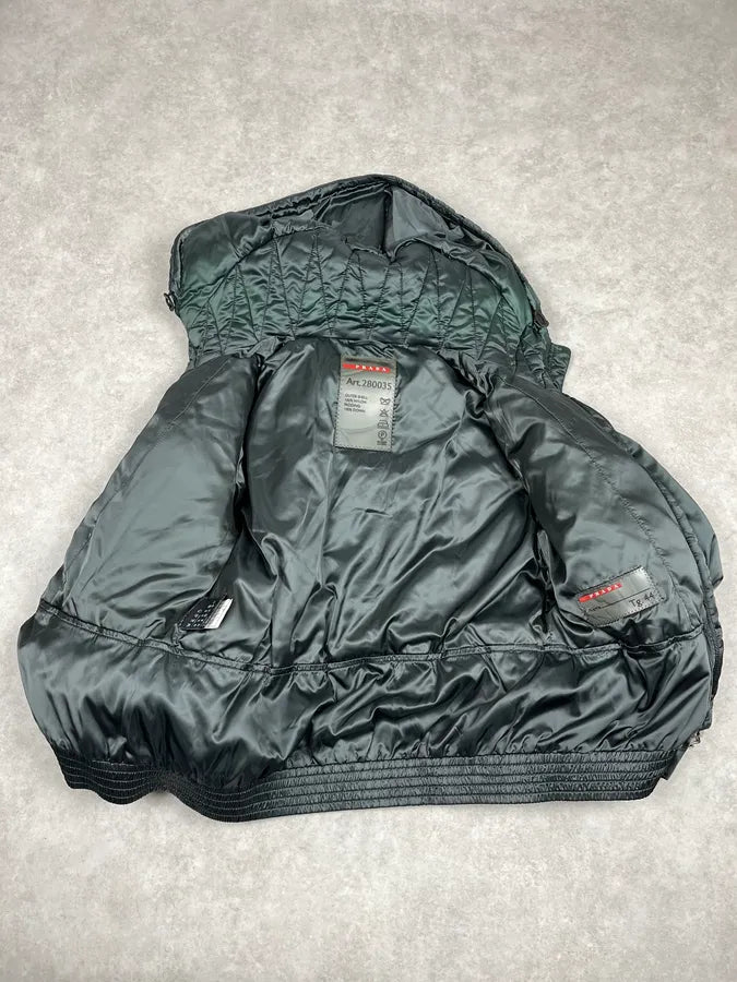 2000s Prada Dark Olive Puffer Jacket rltpgBx 8