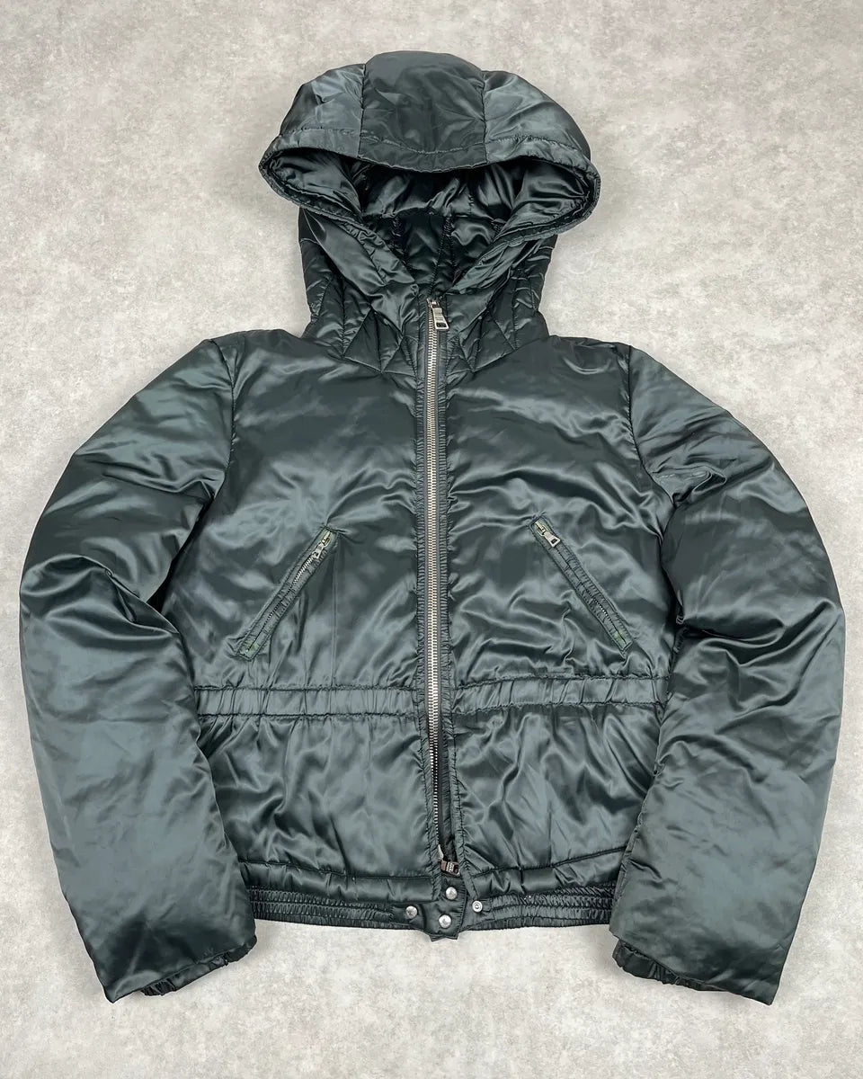 2000s Prada Dark Olive Puffer Jacket rltpgBx 0