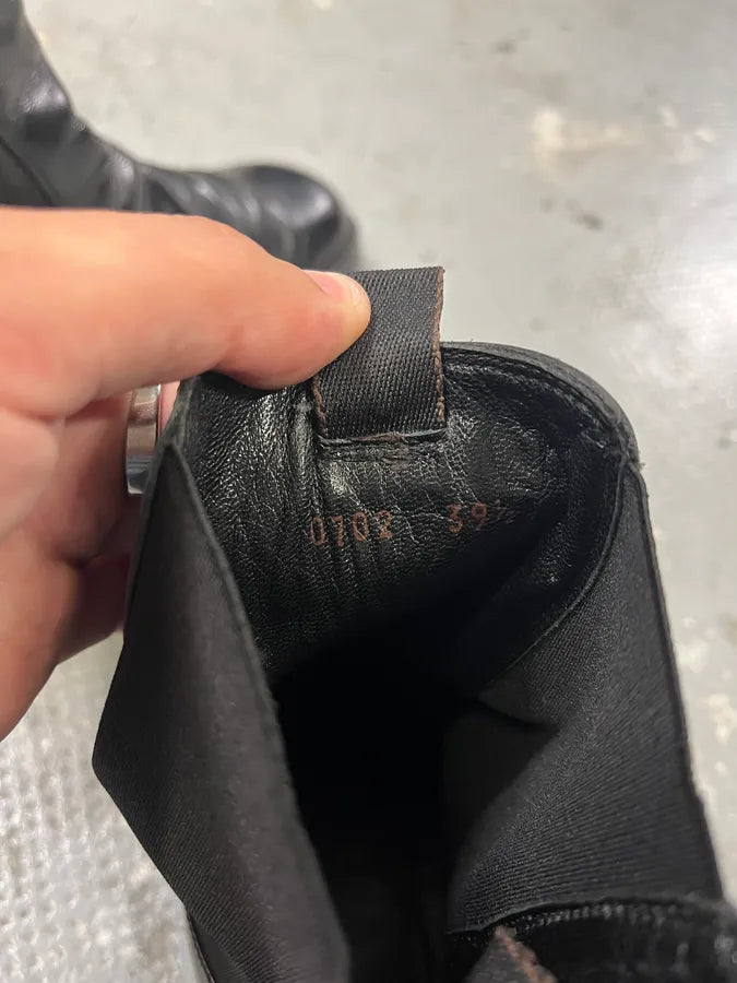 2000s Prada Black Pure Leather Ankle Boots (40.5eu/us7.5) sdRCpNr 8