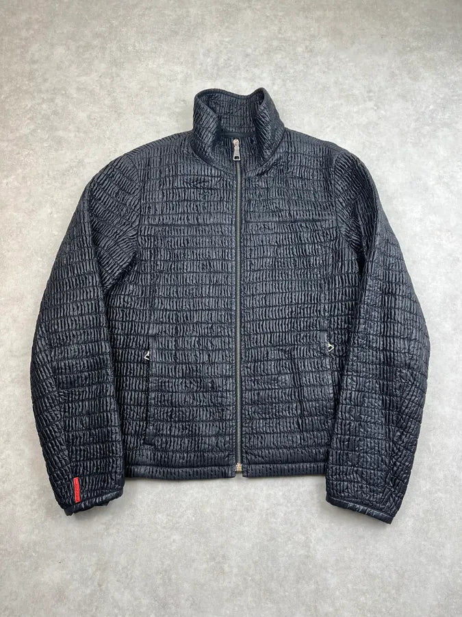 AW2009 Prada Black Light Linea Rossa Quilted Jacket liPzqgY 0