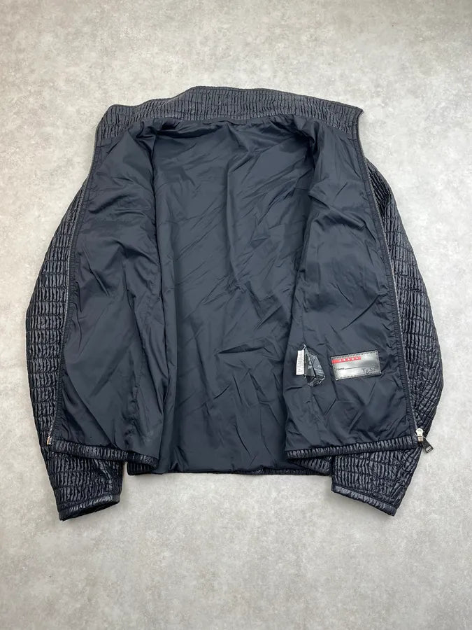 AW2009 Prada Black Light Linea Rossa Quilted Jacket liPzqgY 7
