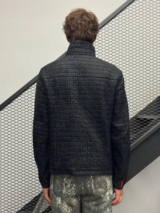 AW2009 Prada Black Light Linea Rossa Quilted Jacket liPzqgY 2