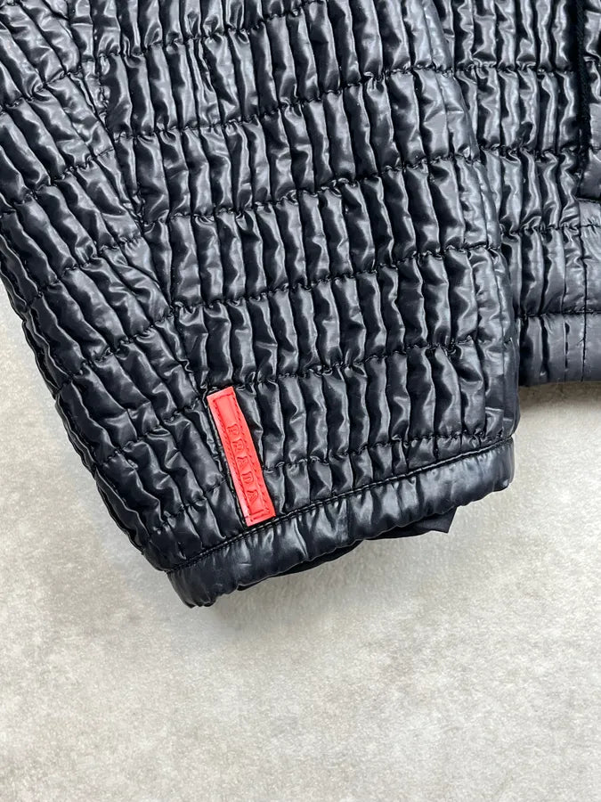 AW2009 Prada Black Light Linea Rossa Quilted Jacket liPzqgY 8