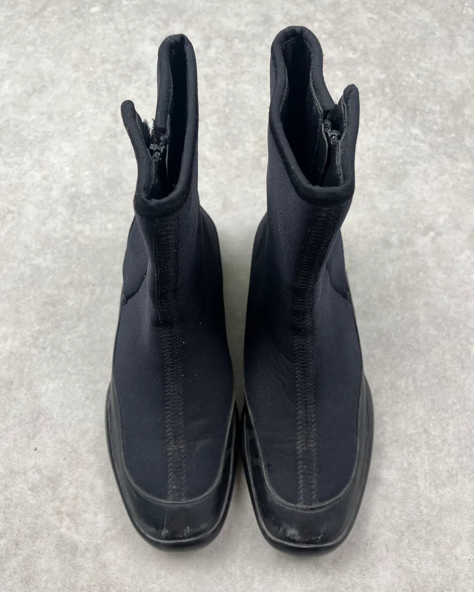 2000s Prada Black Rubber Linea Rossa Sock Sneakers opuOAmZ 5