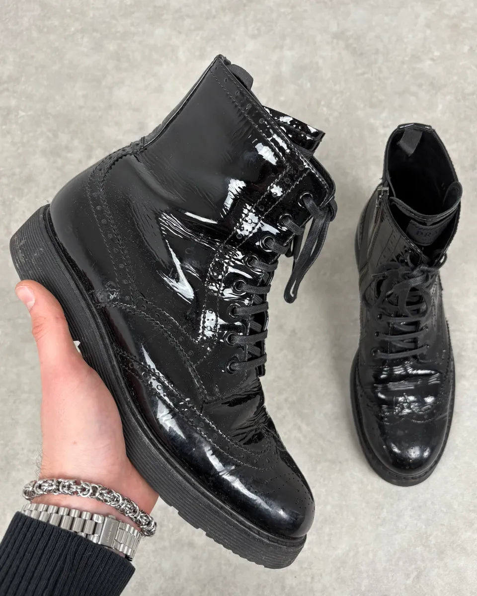 2000s Prada Black Satin Leather Classy Boots pJiRCcv 0