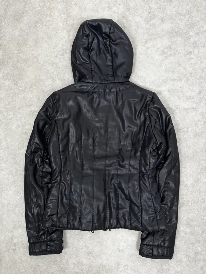 AW2007 Prada Black Shiny Hooded Puffer Jacket czaWaxr 3