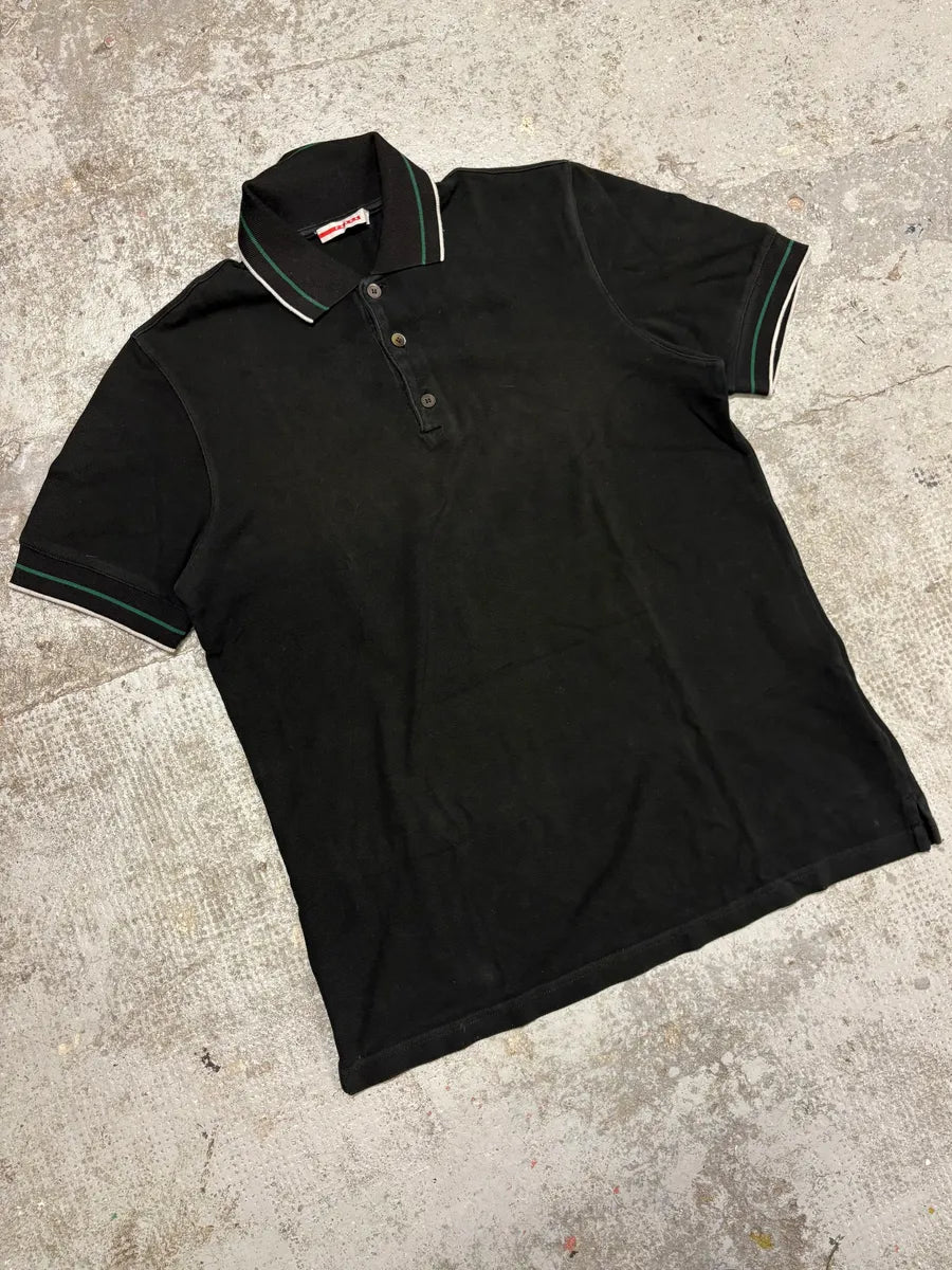 2000s Prada Black Signature Polo Shirt MTGxYYt 3