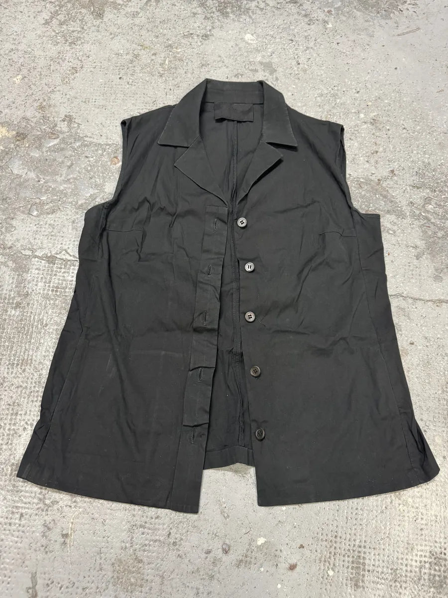 2000s Prada Black Sleeveless Minimalist Shirt cwxIHpk 2
