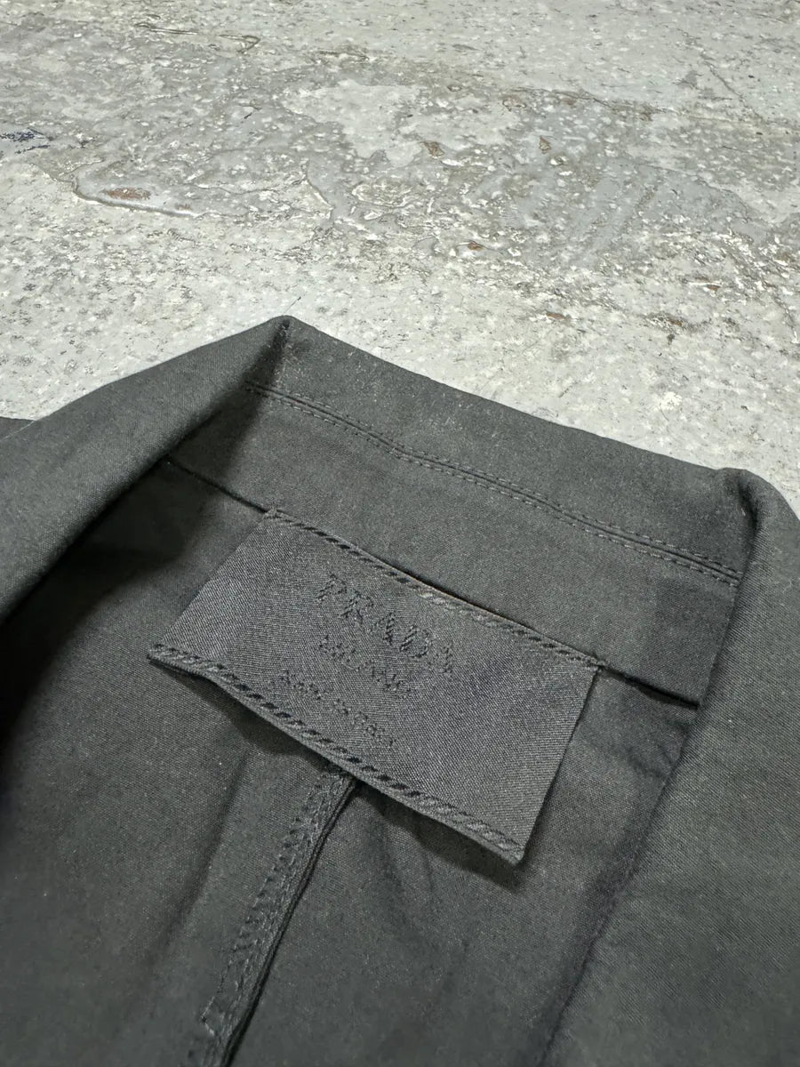 2000s Prada Black Sleeveless Minimalist Shirt cwxIHpk 6