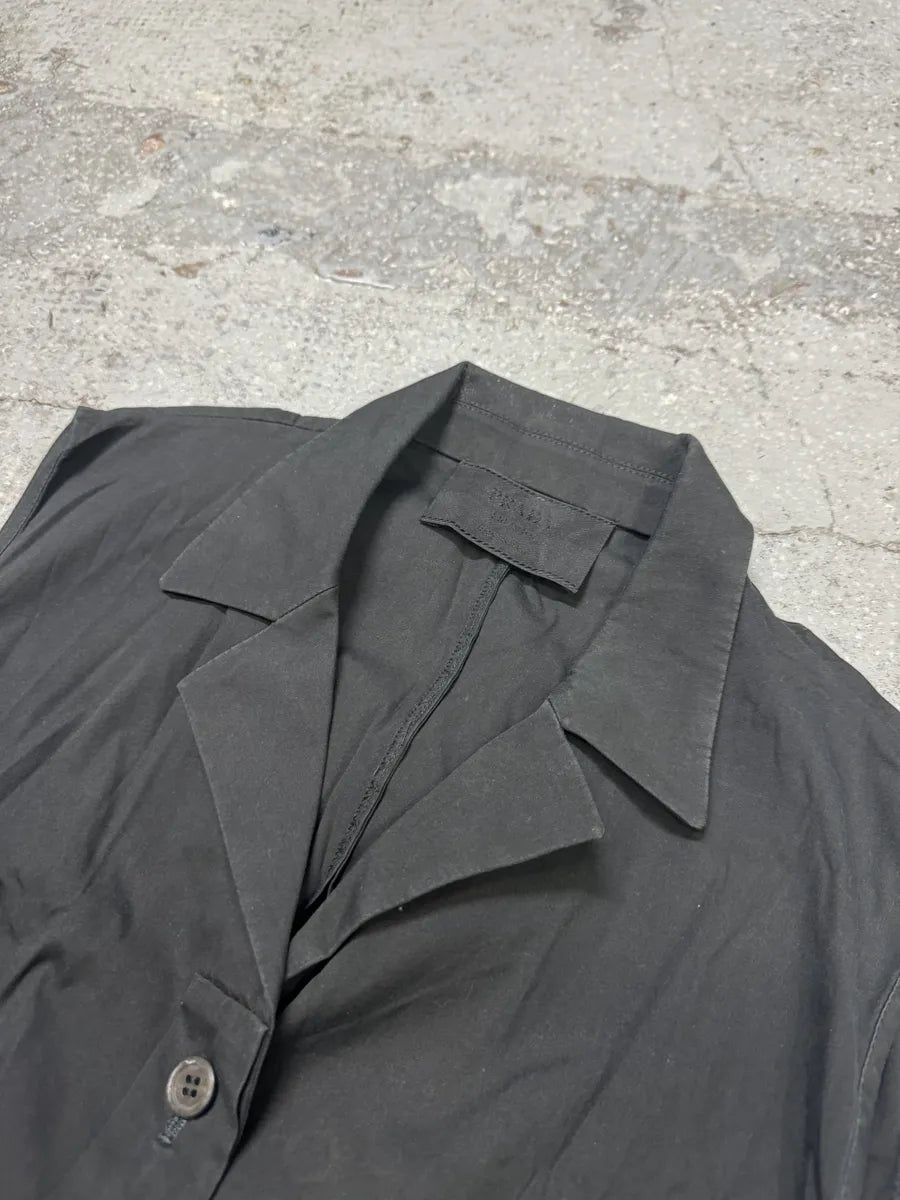 2000s Prada Black Sleeveless Minimalist Shirt cwxIHpk 7