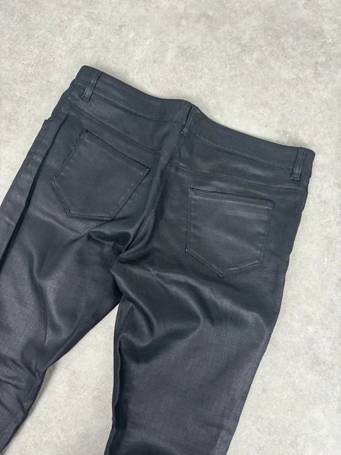 AW2009 Prada Black Slim Waxed Effect Denim Jeans jBOyoiq 6