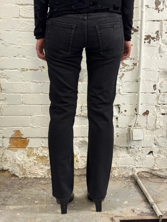 2000s Prada Black Slim Denim Jeans IJvFLyu 3