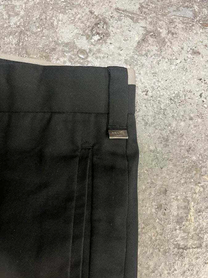2000s Prada Black Soft Tailored Pants (S/M) iJGOffO 6