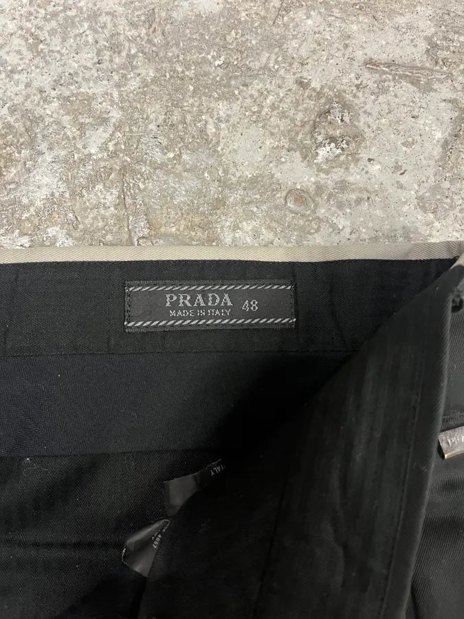 2000s Prada Black Soft Tailored Pants (S/M) iJGOffO 7