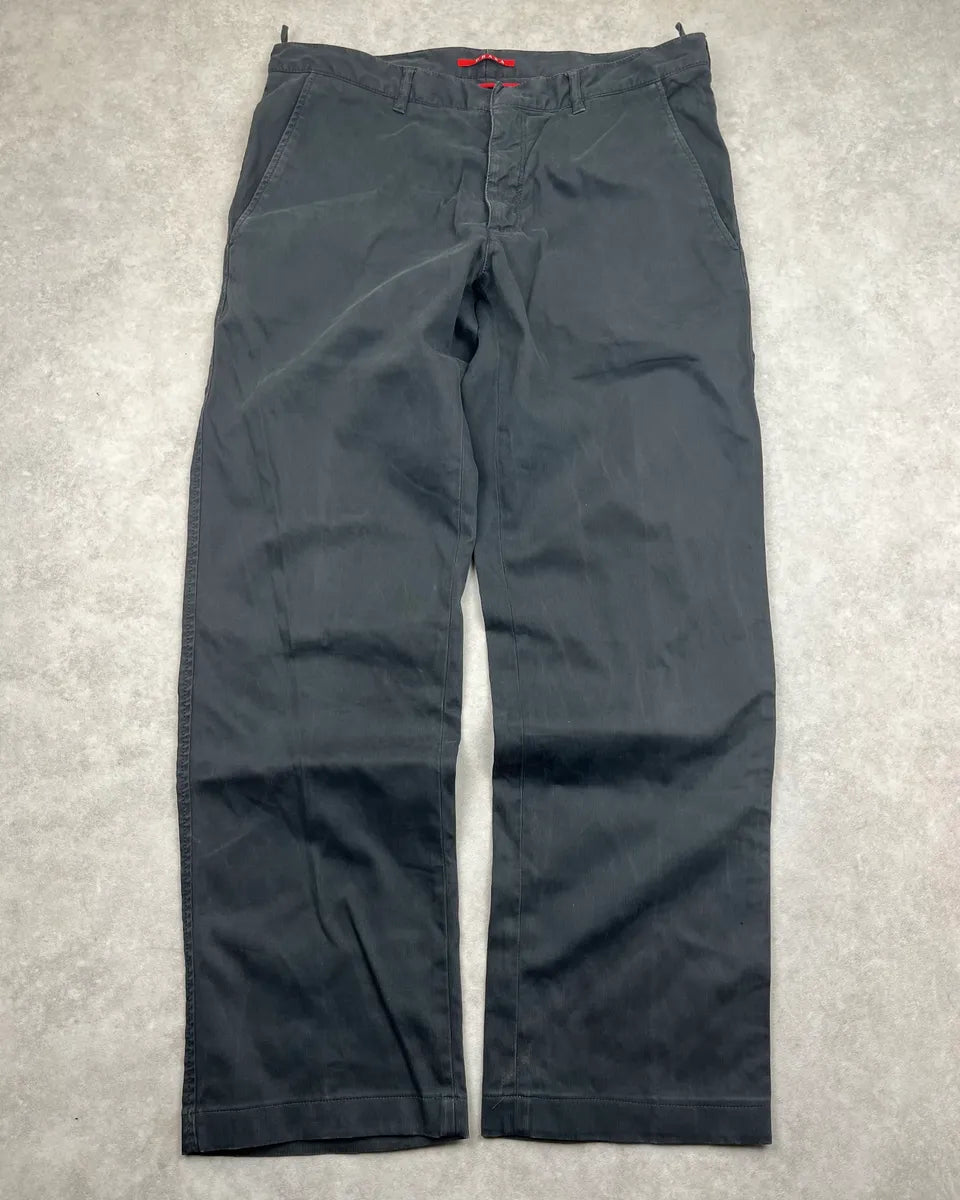 AW2006 Prada Black Straight Chino Pants hFKfHUL 0