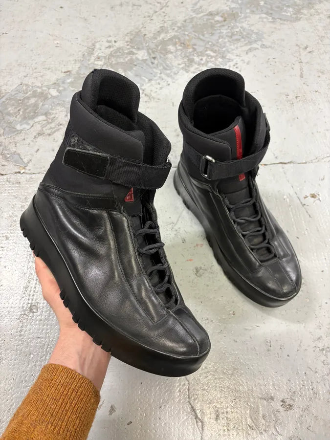 2000s Prada Black Strap Hiking Leather Boots – Dolce Vita Hub